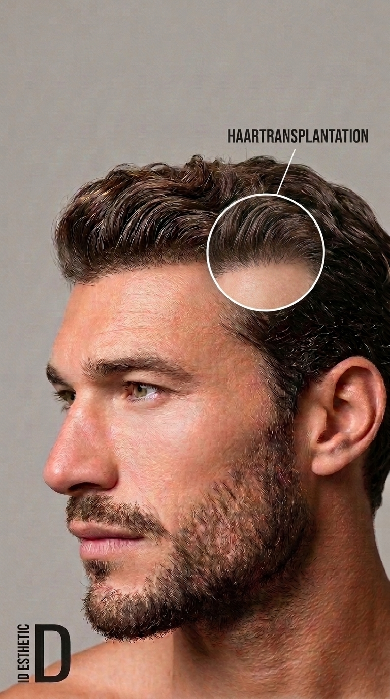 Haartransplantation: Behandlungsbereich bei ID ESTHETIC