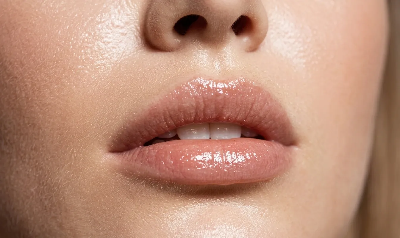 Nahaufnahme von Lippen nach einer Hyaluronbehandlung