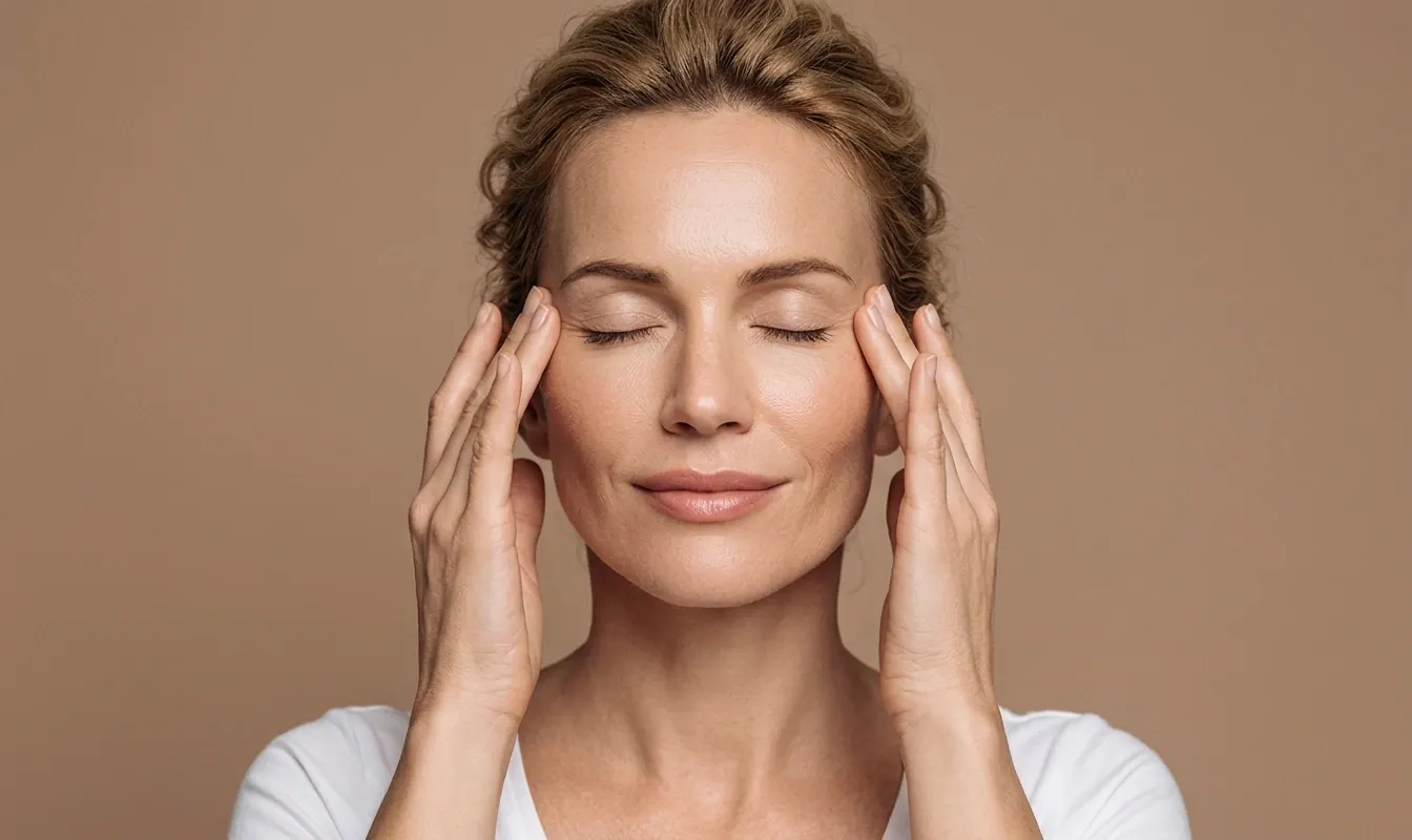 Illustration einer Botox-Behandlung im Gesicht