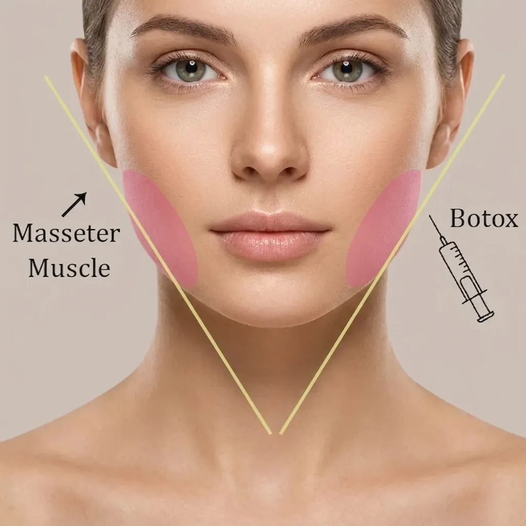 Illustration des Masseter-Muskels für eine Behandlung der Gesichtskontur