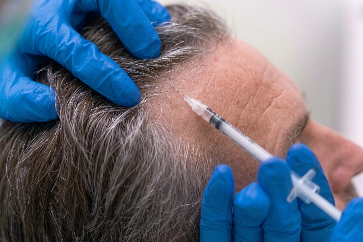 Mesotherapie Mannheim für Haare mit feinen Injektionen in die Kopfhaut